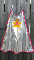 Noisy Kids Pink Super Cape with Yellow Star personalised for children