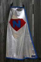 Noisy Kids Personalised Super Cape in red and blue