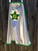 Personalised Star Cape in Green and Yellow