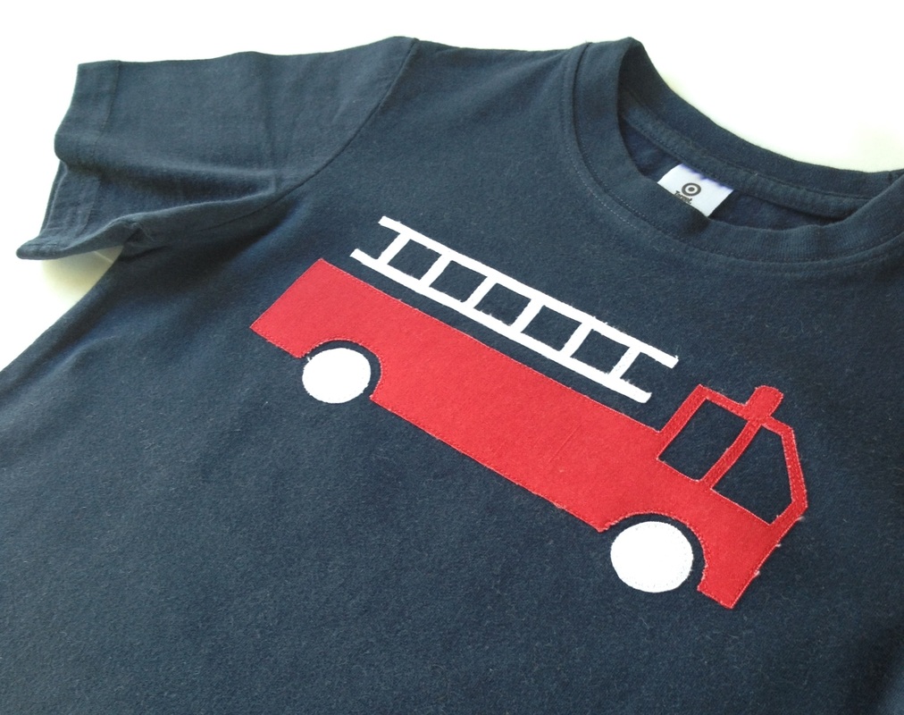 Noisy Kids appliqued Fire Truck T-shirt for children