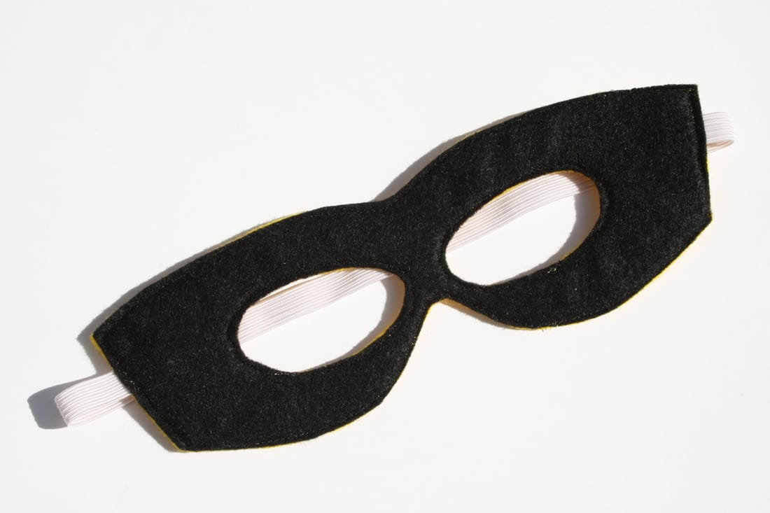 Black and Yellow reversible Super Hero Mask from Noisy Kids