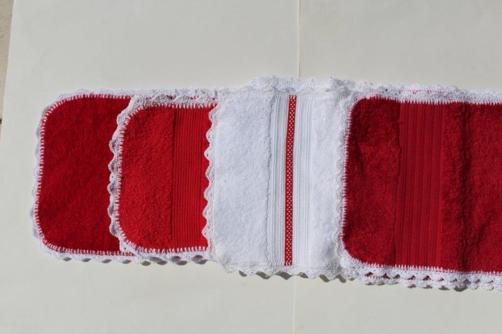 Noisy Kids Handmade baby Burp Cloths Crocheted - More Red